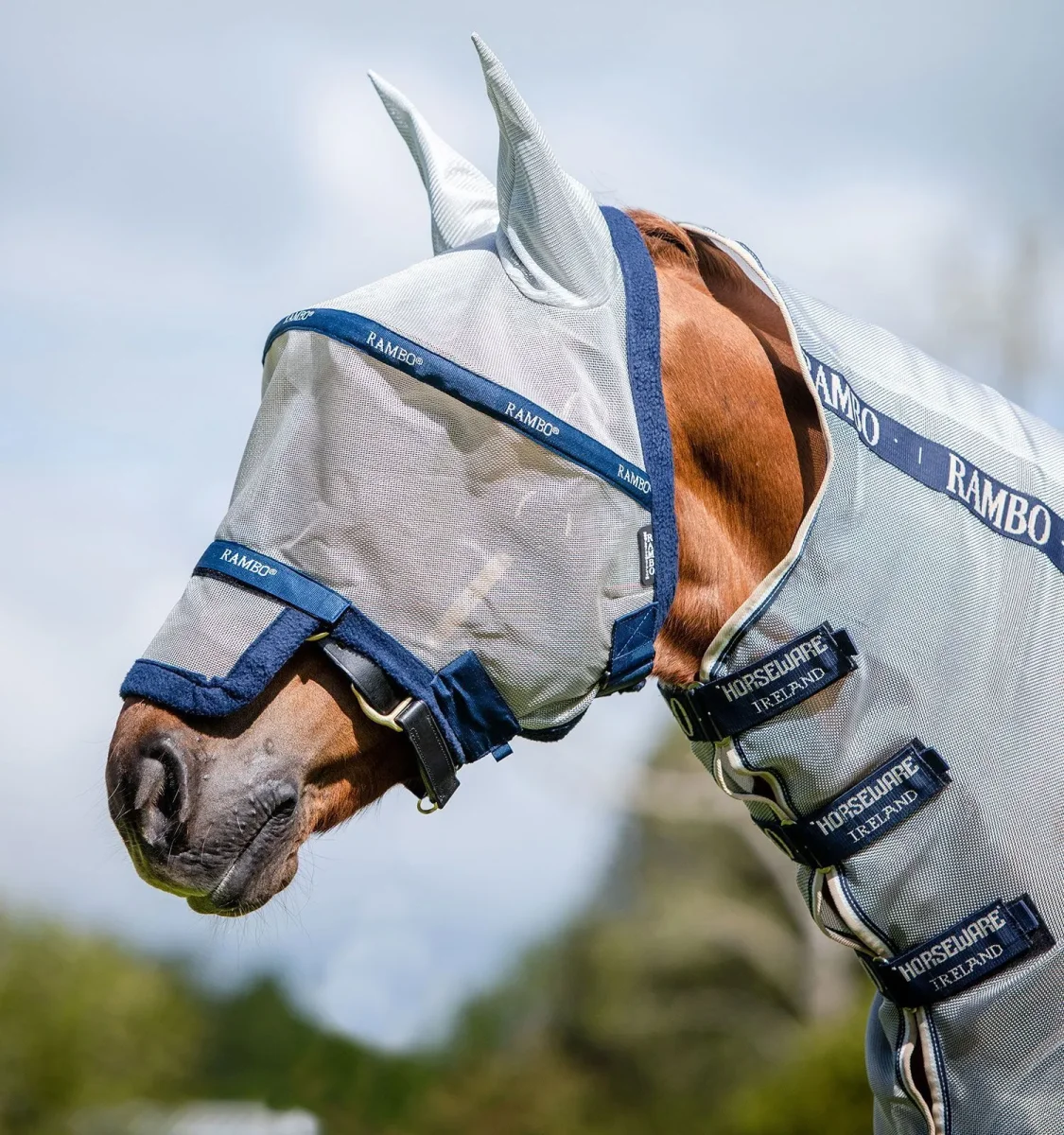 Horseware – Masque Rambo Anti-mouches Plus – Marine